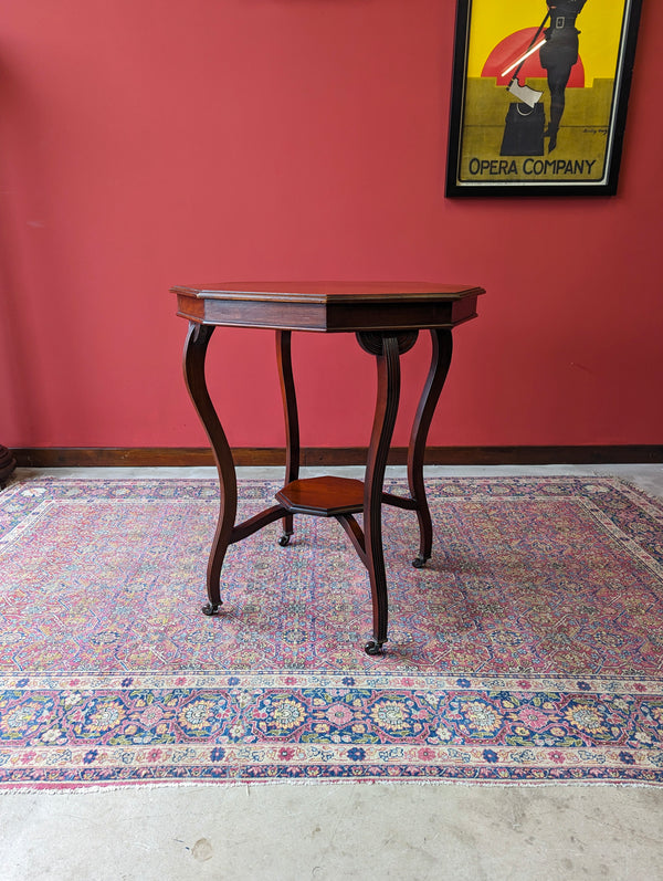 Antique Edwardian Mahogany Octagonal Occasional Table