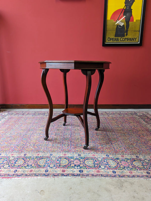 Antique Edwardian Mahogany Octagonal Occasional Table