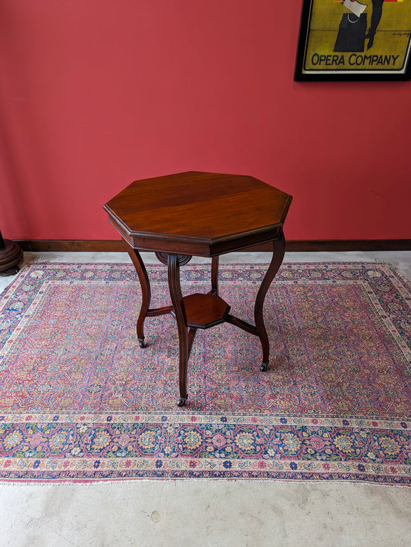 Antique Edwardian Mahogany Octagonal Occasional Table