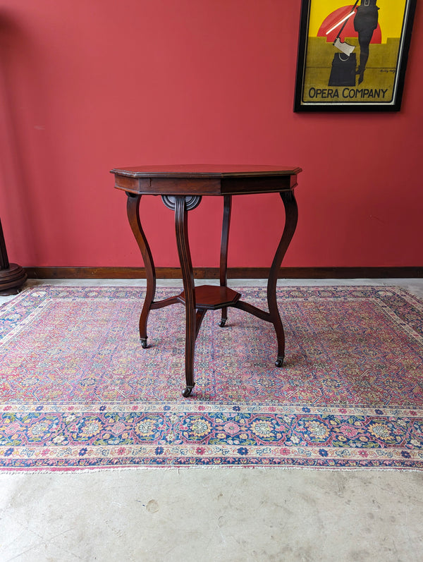 Antique Edwardian Mahogany Octagonal Occasional Table