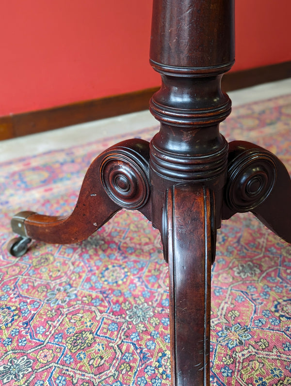 Antique Early Victorian Mahogany Tilt Top Occasional Table