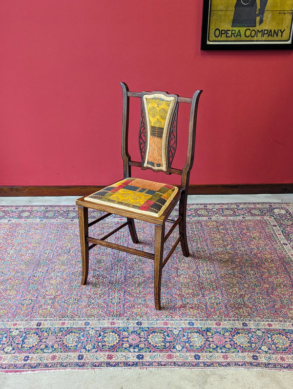 Antique Edwardian Arts & Crafts Inlaid Mahogany Parlour Chair