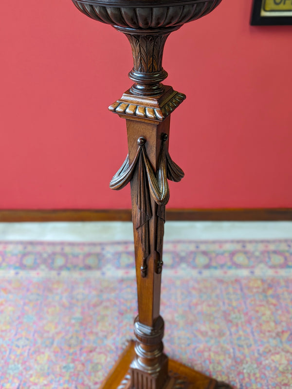 Antique Victorian Mahogany Ornately Carved Torchere