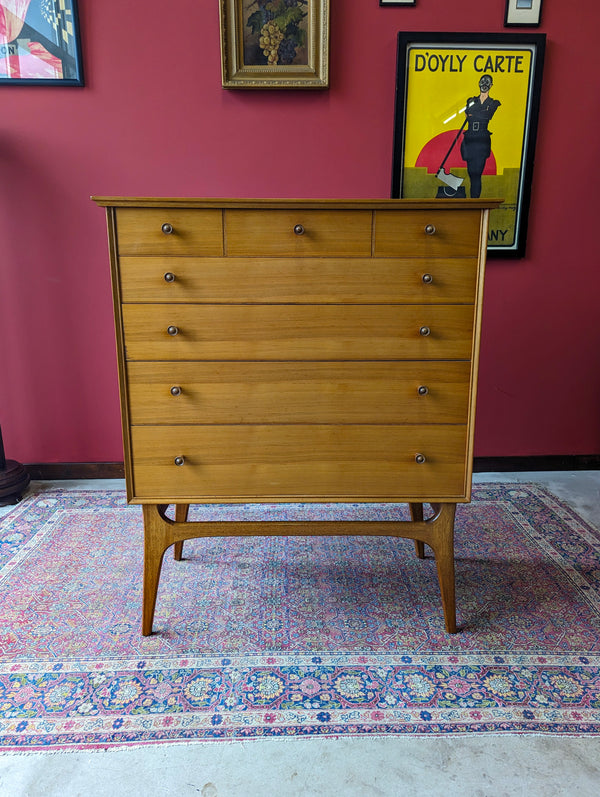 Mid Century Walnut Tallboy Chest of Drawers by Alfred Cox