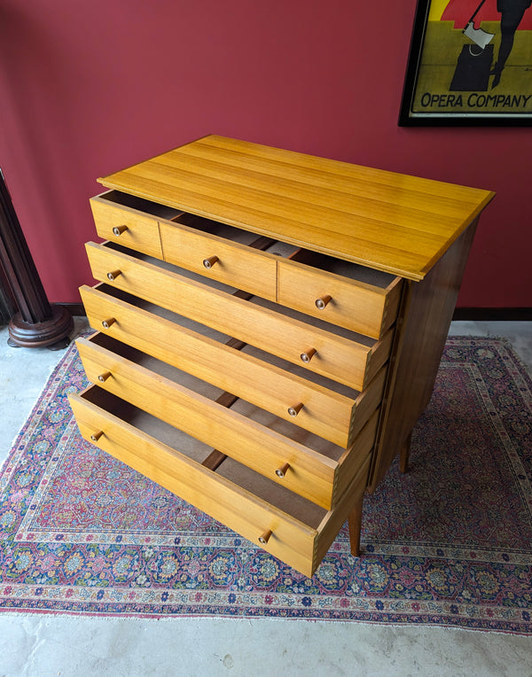 Mid Century Walnut Tallboy Chest of Drawers by Alfred Cox