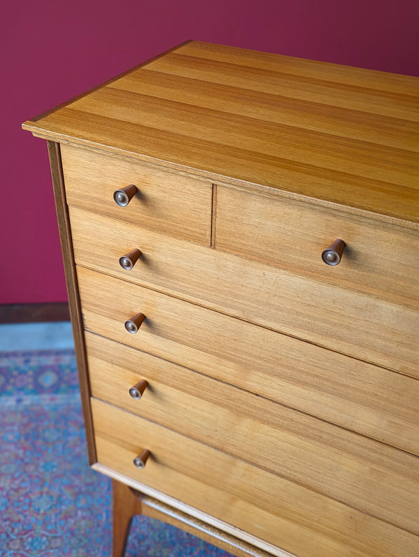 Mid Century Walnut Tallboy Chest of Drawers by Alfred Cox