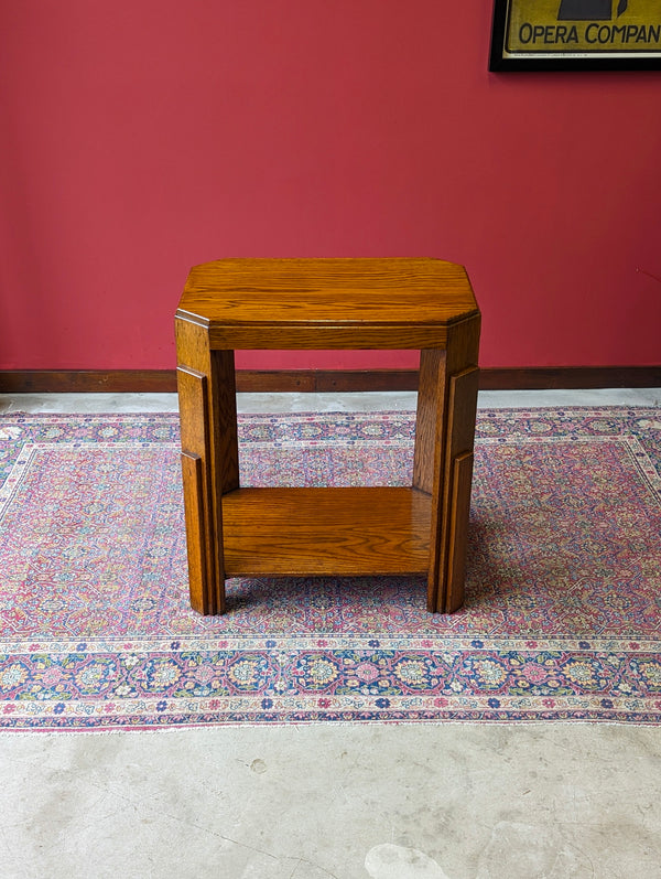 Antique Art Deco Oak Side Table / Coffee Table