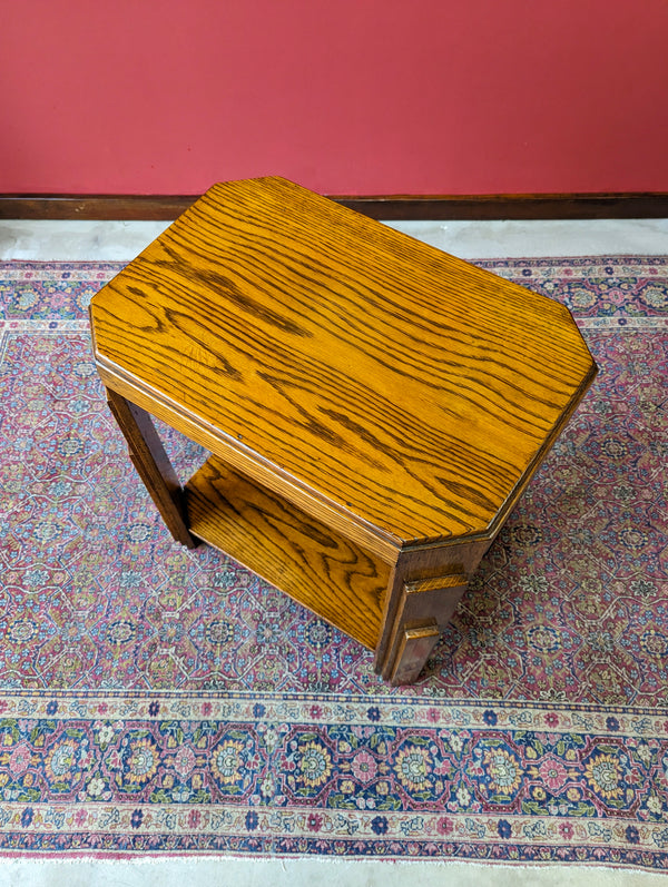 Antique Art Deco Oak Side Table / Coffee Table