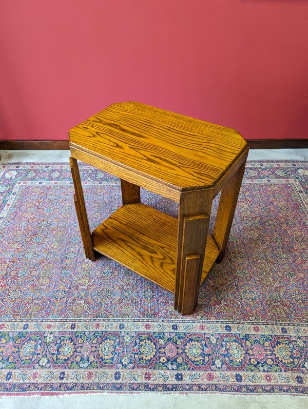 Antique Art Deco Oak Side Table / Coffee Table