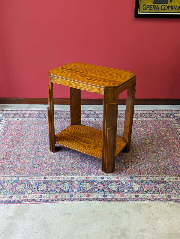 Antique Art Deco Oak Side Table / Coffee Table