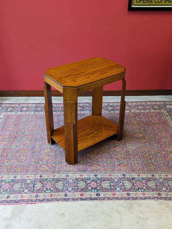 Antique Art Deco Oak Side Table / Coffee Table
