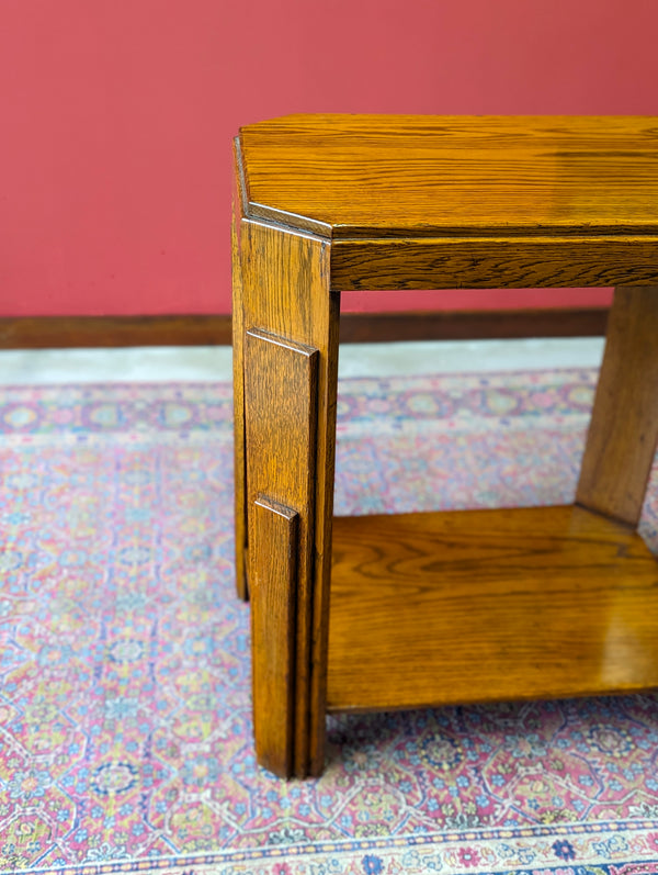 Antique Art Deco Oak Side Table / Coffee Table