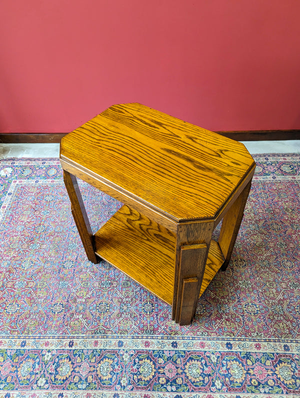 Antique Art Deco Oak Side Table / Coffee Table