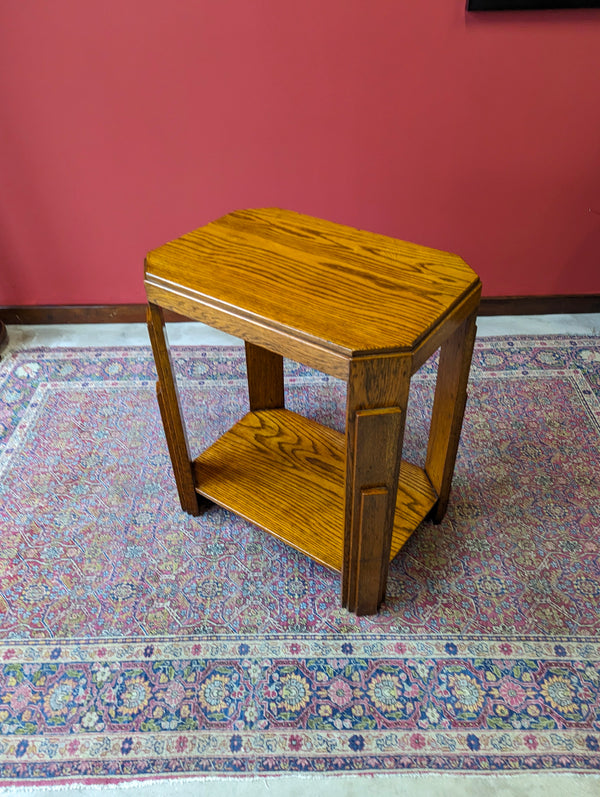 Antique Art Deco Oak Side Table / Coffee Table