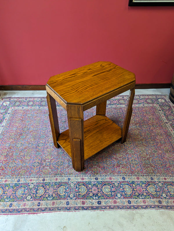 Antique Art Deco Oak Side Table / Coffee Table