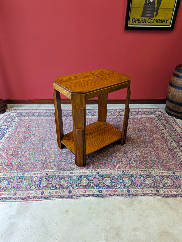 Antique Art Deco Oak Side Table / Coffee Table