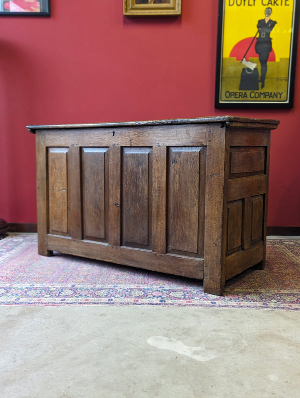 Antique 18th Century Welsh Oak Panelled Coffer