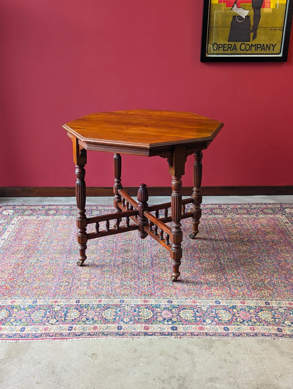 Antique Mahogany Octagonal Aesthetic Movement Occasional Table Circa 1900