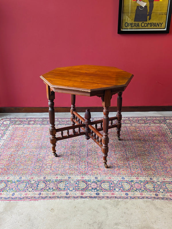 Antique Mahogany Octagonal Aesthetic Movement Occasional Table Circa 1900