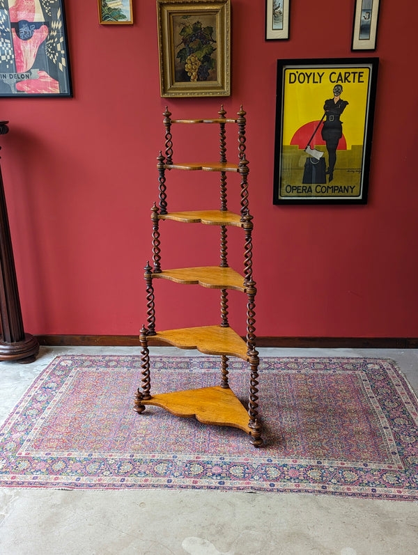 Antique 19th Century Tall Six Shelf Whatnot Stand