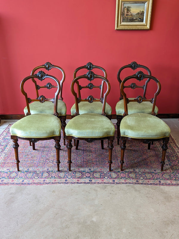 Set of Six Antique Victorian Rosewood Dining Chairs