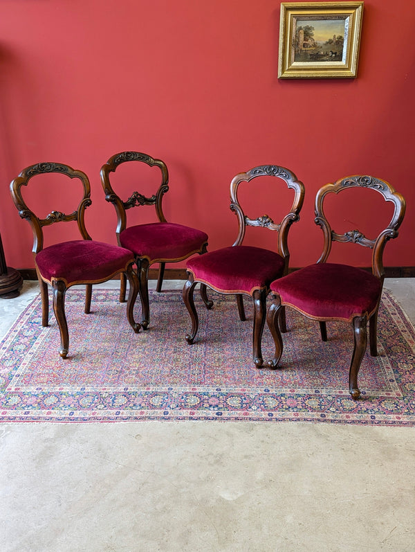 Set of Four Antique Victorian Mahogany Dining Chairs