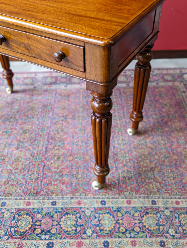 Antique Mid Victorian Mahogany Library Table / Desk