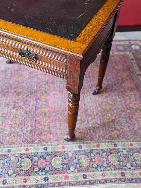 Antique Edwardian Oak Writing Table / Desk