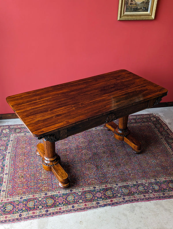 Antique William IV Rosewood Library Table / Console