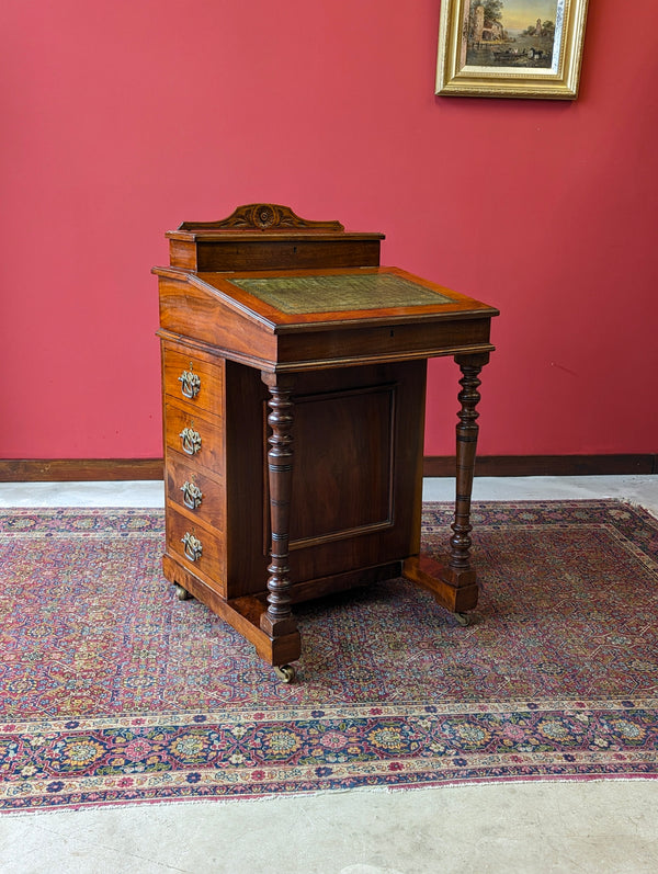 Antique 19th Century Walnut Davenport Writing Desk