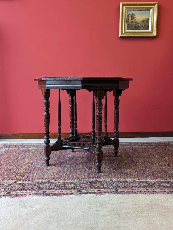 Antique Edwardian Mahogany Octagonal Occasional Table