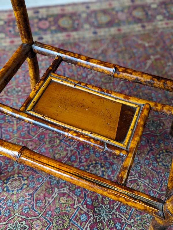 Antique Victorian Bamboo & Lacquer Side Table