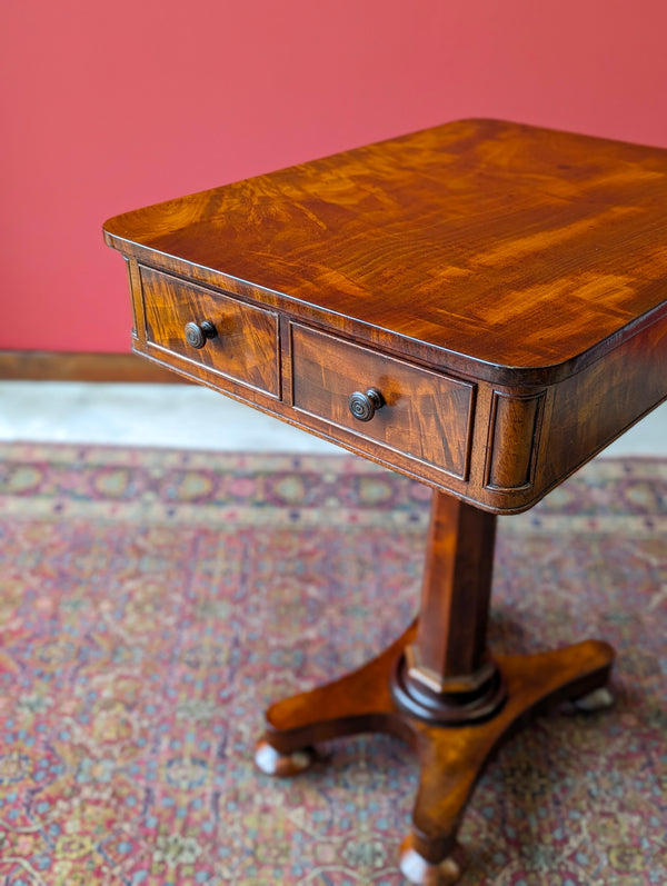 Antique 19th Century Mahogany Work Table with Drawers
