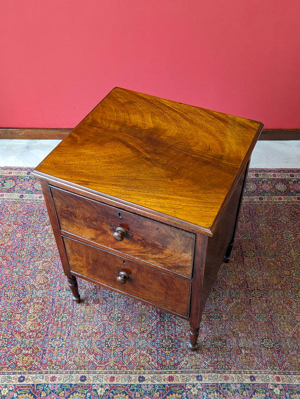 Antique Victorian Mahogany Small Chest of Drawers / Bedside