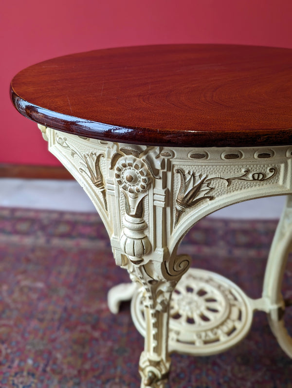 Antique Victorian Cast Iron Circular Pub Table