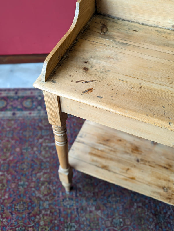 Antique 19th Century Pine Wash Stand / Side Table