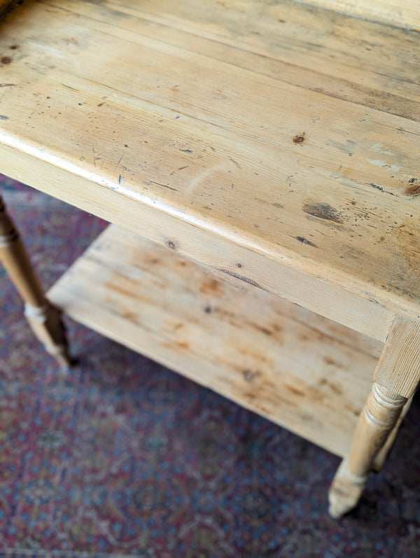 Antique 19th Century Pine Wash Stand / Side Table