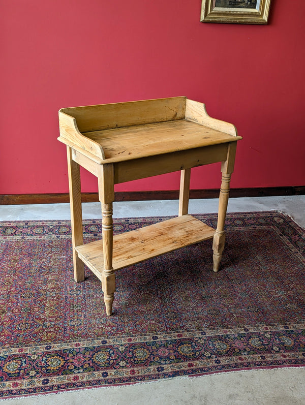 Antique 19th Century Pine Wash Stand / Side Table