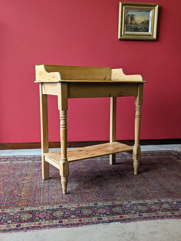 Antique 19th Century Pine Wash Stand / Side Table