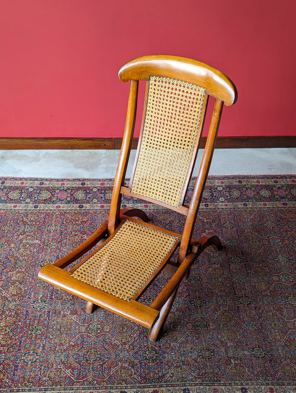 Antique Victorian Mahogany Folding Campaign Chair