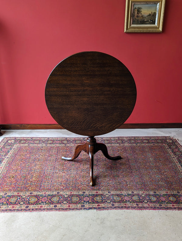 Antique Georgian Oak Tilt Top Circular Table