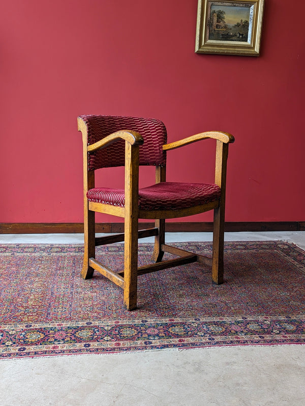Antique Arts & Crafts Oak Desk Chair / Office Chair