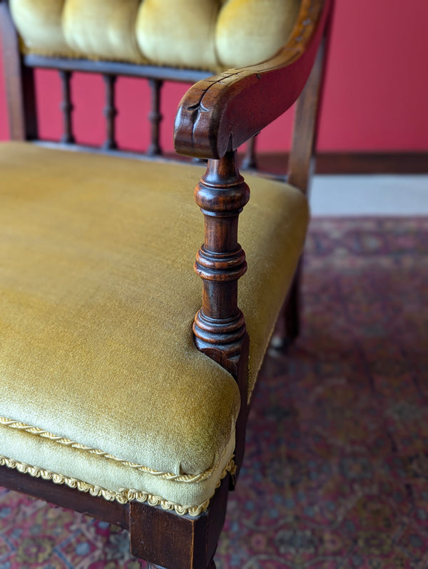 Antique Victorian Upholstered Mahogany Armchair