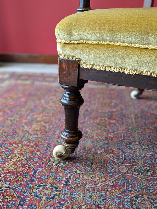 Antique Victorian Upholstered Mahogany Armchair