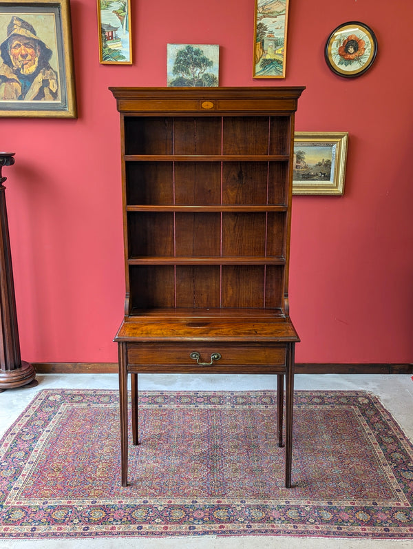 Antique Victorian Mahogany Writing Table Desk with Bookcase