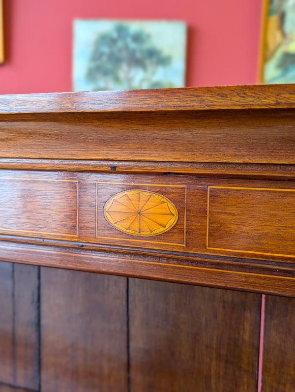 Antique Victorian Mahogany Writing Table Desk with Bookcase