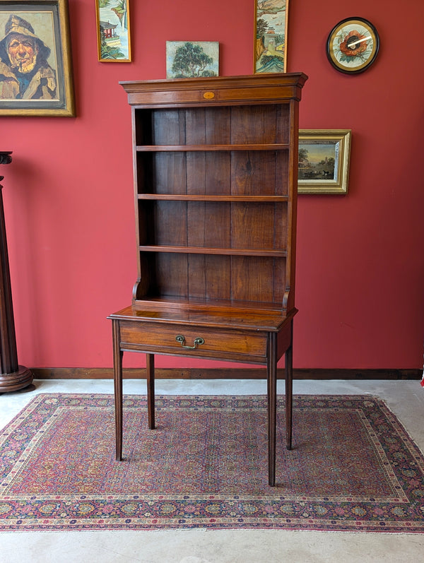 Antique Victorian Mahogany Writing Table Desk with Bookcase