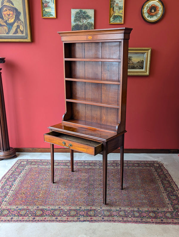 Antique Victorian Mahogany Writing Table Desk with Bookcase