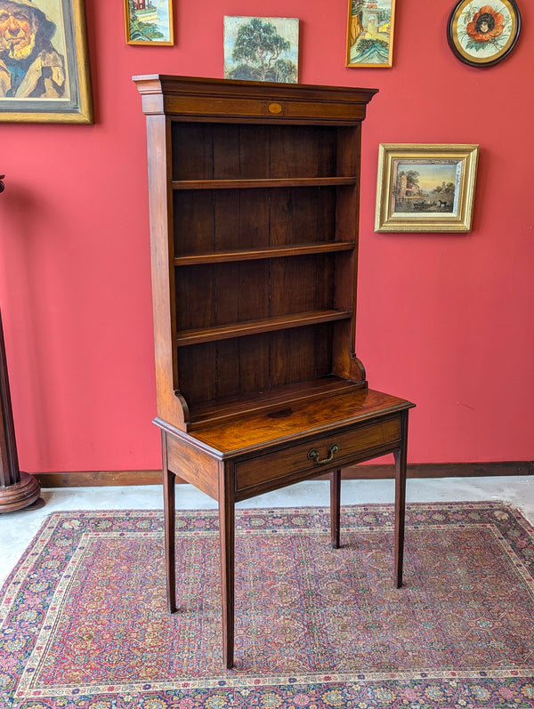 Antique Victorian Mahogany Writing Table Desk with Bookcase