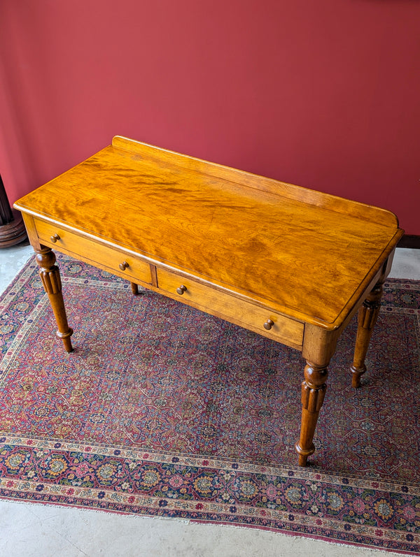 Antique Victorian Satin Birch Writing Table Desk